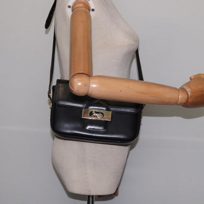 Celine Horse Carriage Shoulder bag Leather, BLACK, LEATHER, Shoulder bag