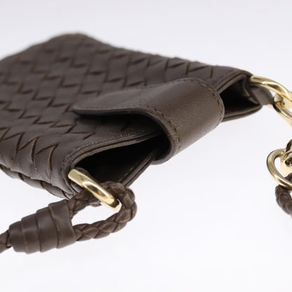 Bottega Veneta Crossbody Phone Holder Pouch Intrecciato Nappa, BROWN, LEATHER, Clutche & pouche