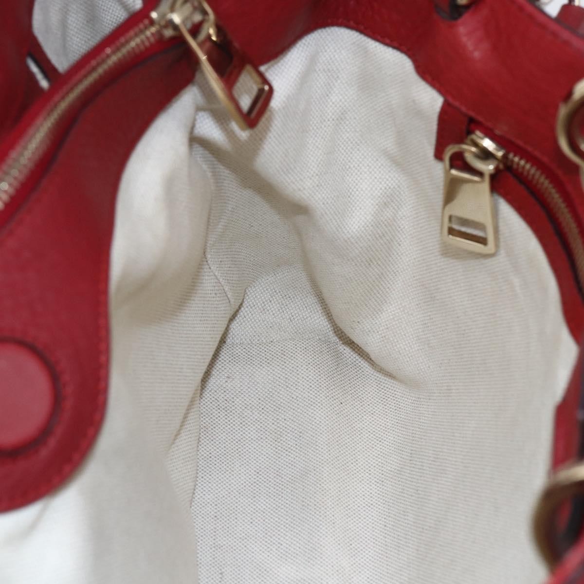 Gucci Bamboo Shopper Tote Leather, RED, LEATHER, Tote bag