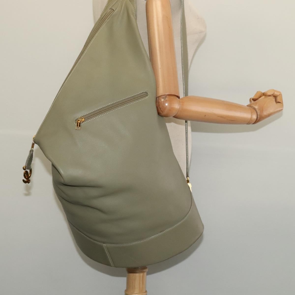 Loewe Anton Sling Bag Leather, GREEN, LEATHER, Shoulder bag
