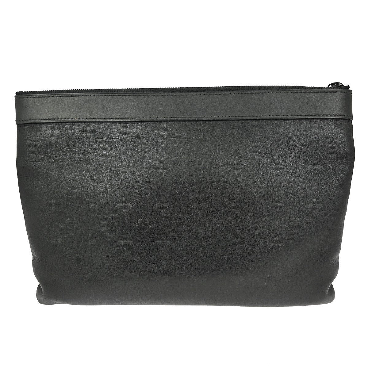 Louis Vuitton Discovery Pochette Monogram Shadow Leather, BLACK, LEATHER, Clutche & pouche