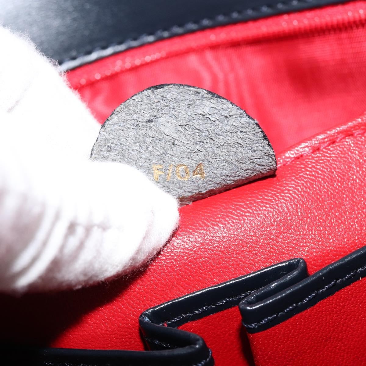 Celine Circle Logo Handbag Leather, NAVY, LEATHER, Handbag