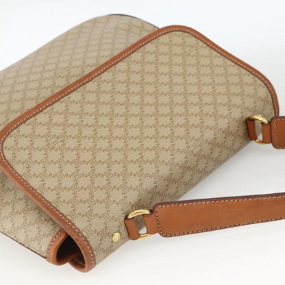 Celine Vintage Macadam Handbag Canvas and Leather, Beige, Canvas, Handbag