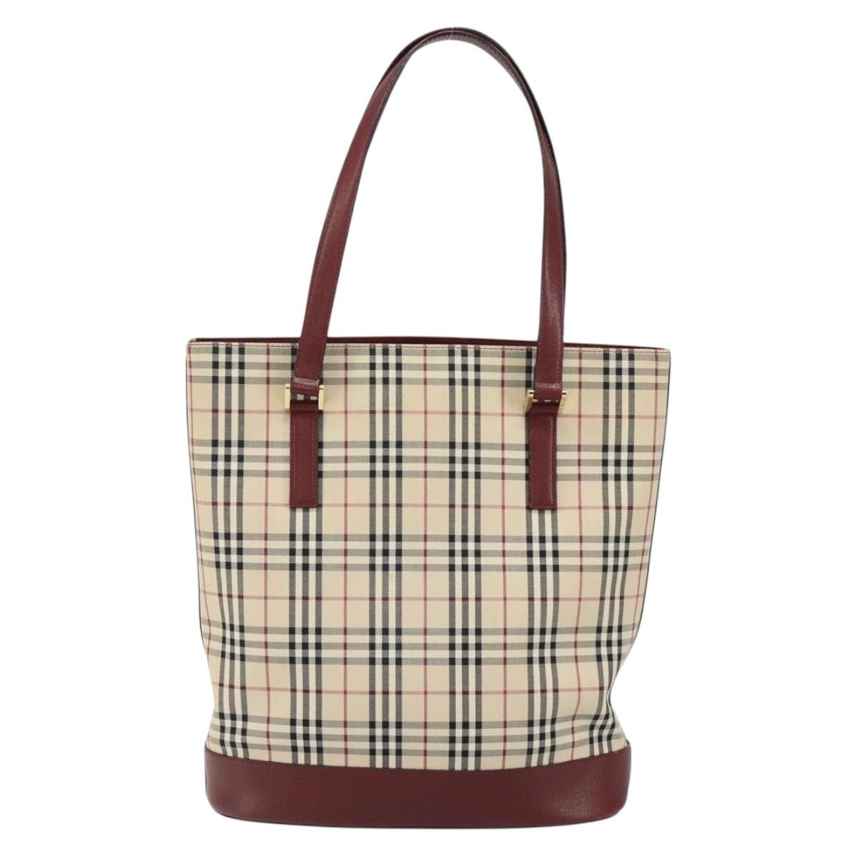Burberry Nova Check Tote Canvas and Leather, BEIGE, CANVAS, Tote bag