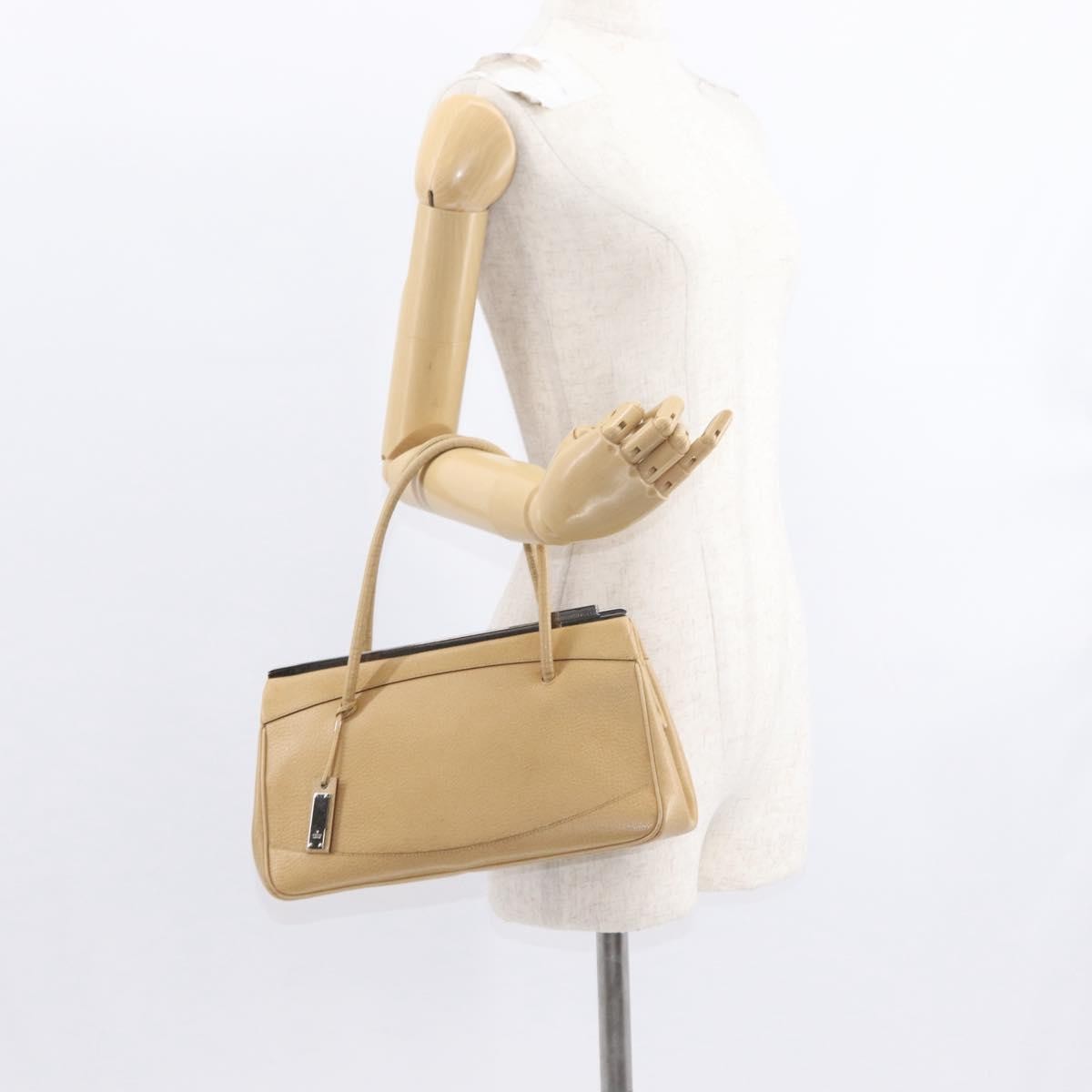 Gucci Vintage Handbag Leather, BEIGE, LEATHER, Handbag