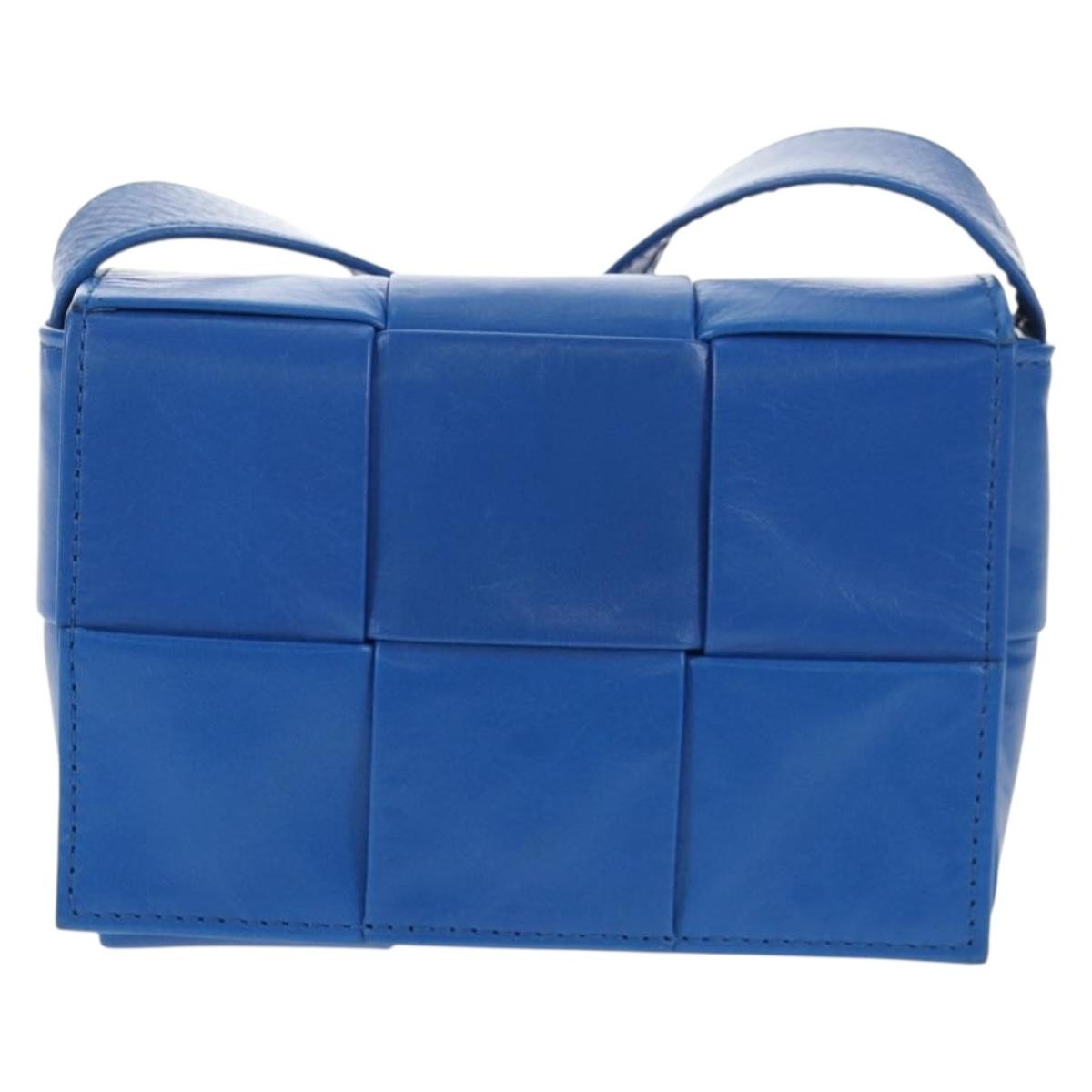 Bottega Veneta Fun Cassette Crossbody Bag Maxi Intrecciato Leather, BLUE, LEATHER, Crossbody bag