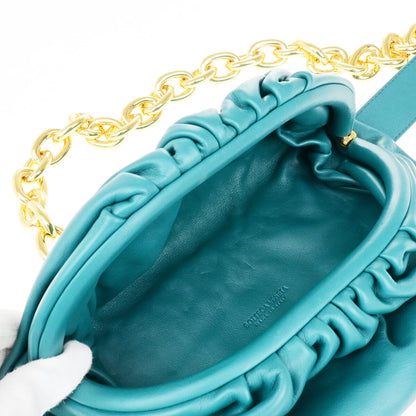 Bottega Veneta The Chain Pouch Leather, GREEN, LEATHER, Clutche & pouche