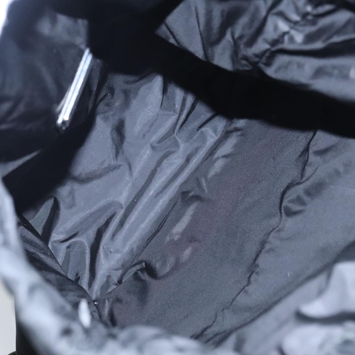 Prada Logo Drawstring Backpack Tessuto with Printed Saffiano, BLACK, NYLON, Backpack