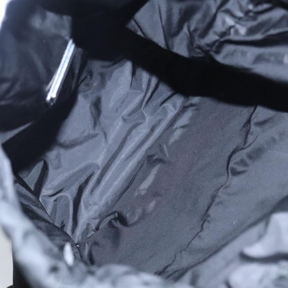 Prada Logo Drawstring Backpack Tessuto with Printed Saffiano, BLACK, NYLON, Backpack