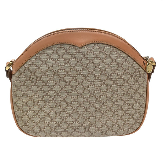 Celine Vintage Macadam Shoulder Bag Canvas and Leather, BROWN, CANVAS, Shoulder bag