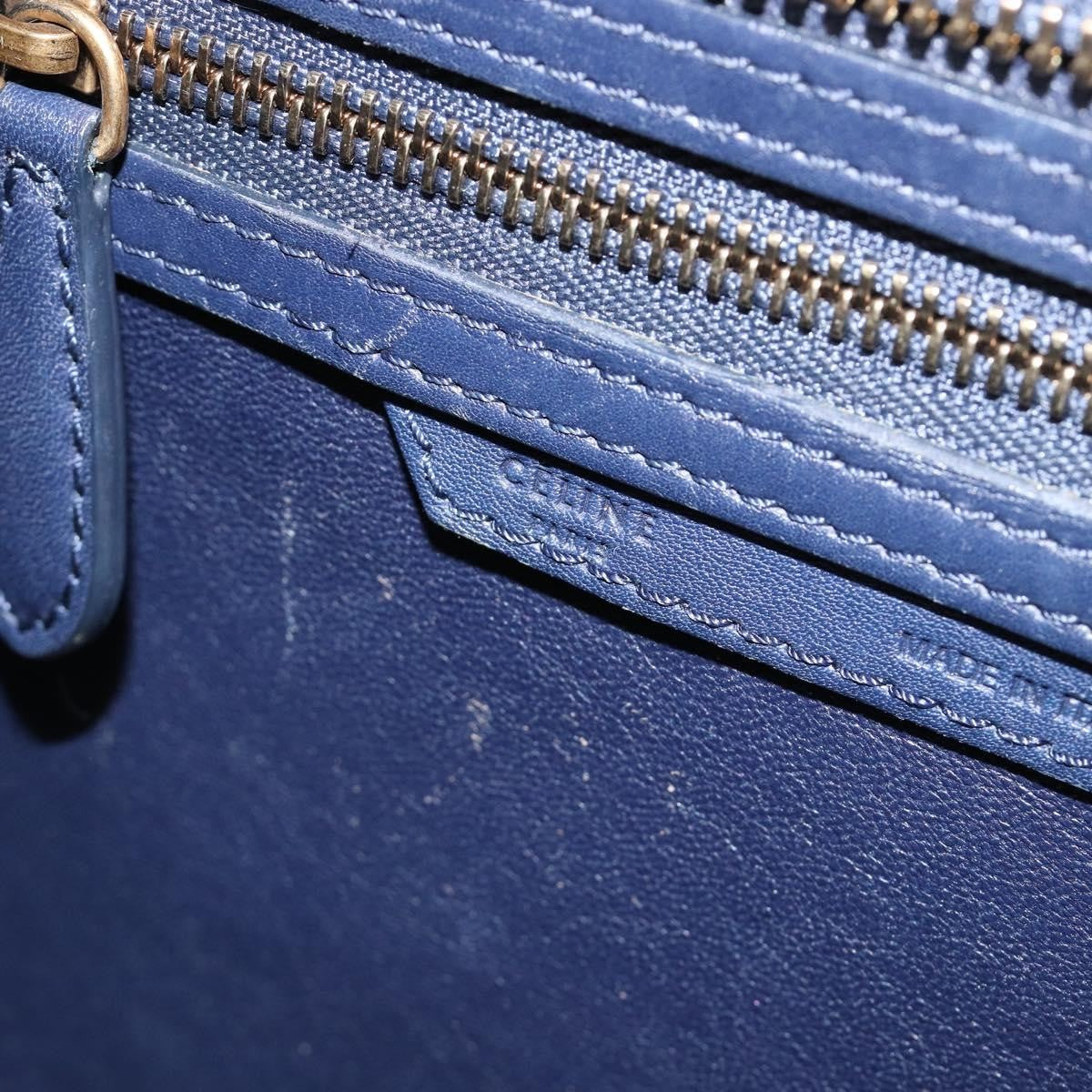Celine Tricolor Luggage Bag Leather, Navy, Leather, Handbag