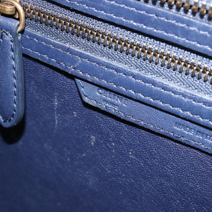 Celine Tricolor Luggage Bag Leather, Navy, Leather, Handbag