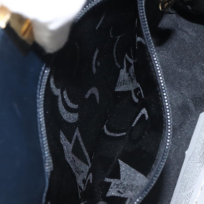 Salvatore Ferragamo Vintage Gancini Chain Shoulder Bag Leather, NAVY, LEATHER, Shoulder bag