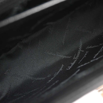 Salvatore Ferragamo Convertible Top Handle Bag Leather, BLACK, LEATHER, Handbag