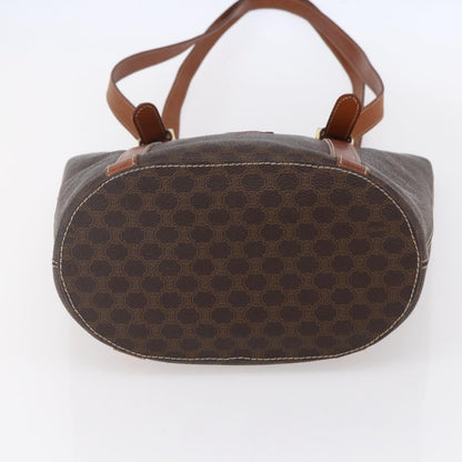 Celine Vintage Macadam Tote bag Canvas and Leather, BROWN, PVC, Tote bag