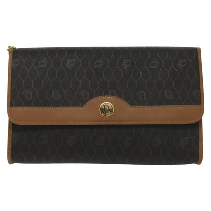 Christian Dior Vintage Honeycomb chain Canvas, BLACK, CANVAS, Handbag