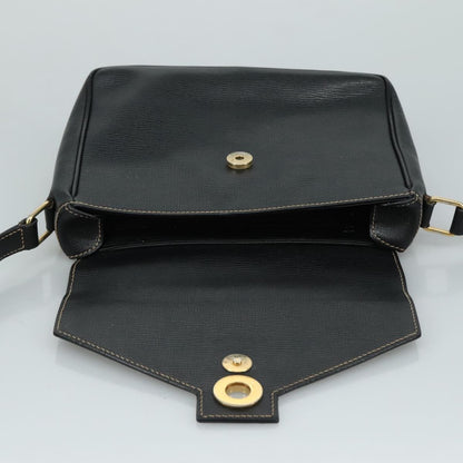 Celine Circle logo Leather, BLACK, LEATHER, Shoulder bag