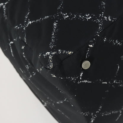 Chanel Travel Line Boston Bag Printed Nylon, BLACK, NYLON, Travel bag