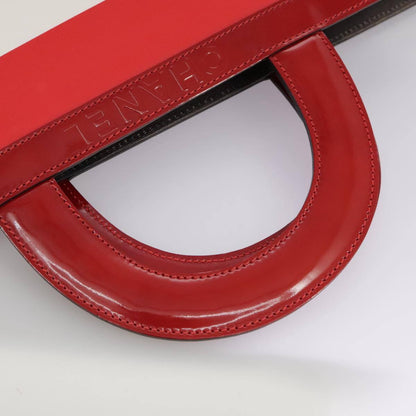 Chanel Vintage Portrait Tote Printed Leather and Quilted Patent, RED, LEATHER, Tote bag