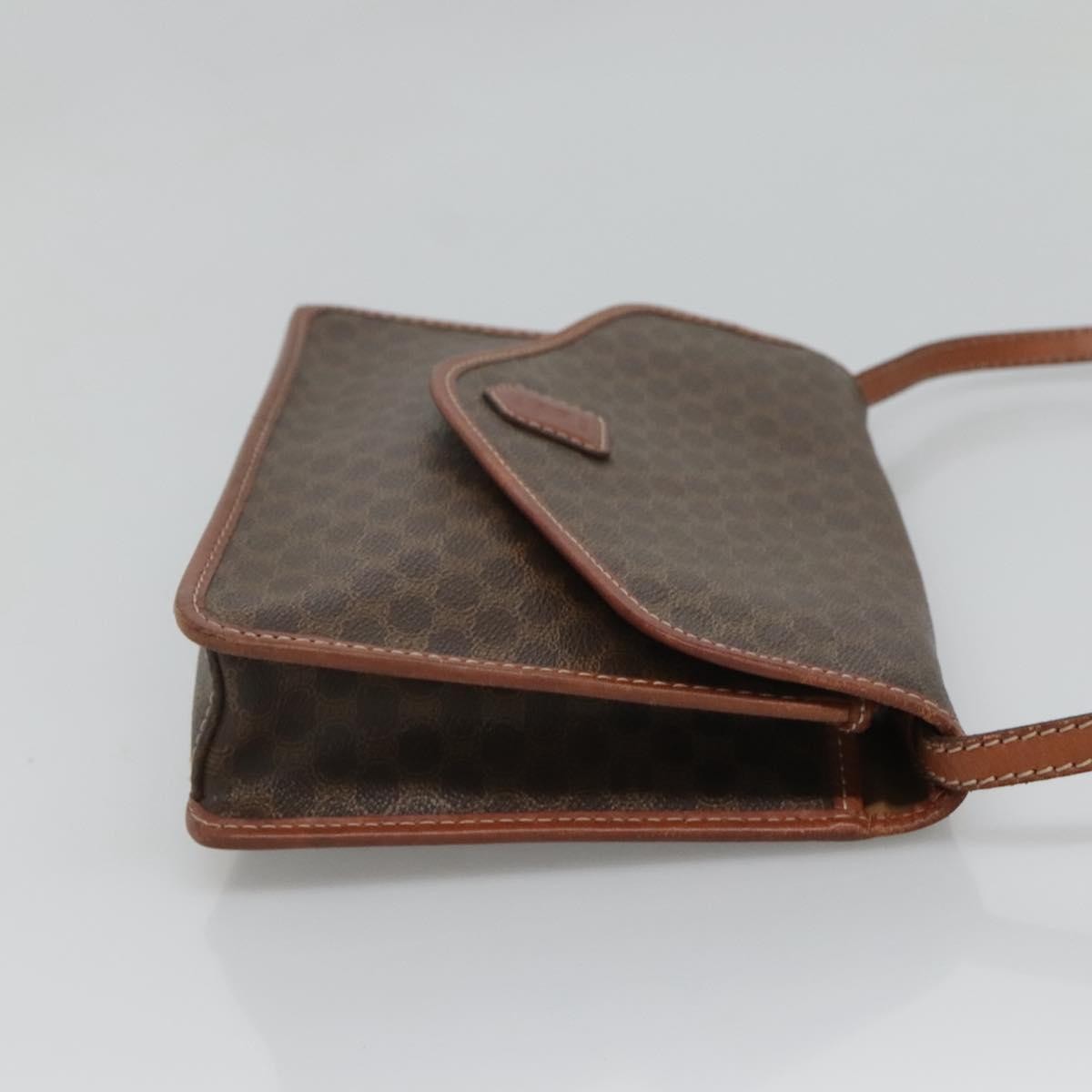 Celine Macadam Shoulder Bag PVC Leather, BROWN, CANVAS, Shoulder bag