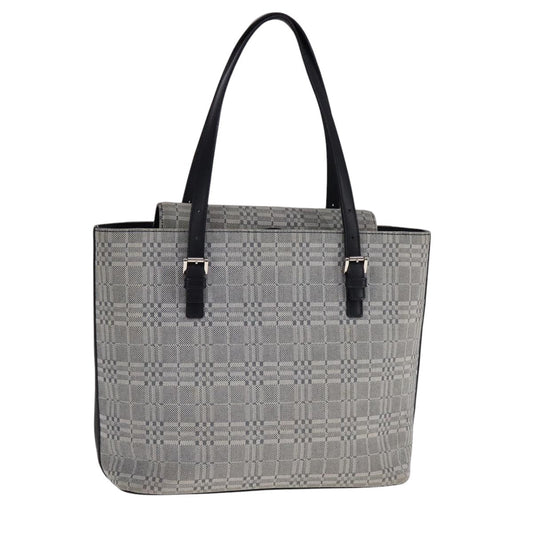 Burberry Nova Check Tote Canvas and Leather, GRAY, CANVAS, Tote bag
