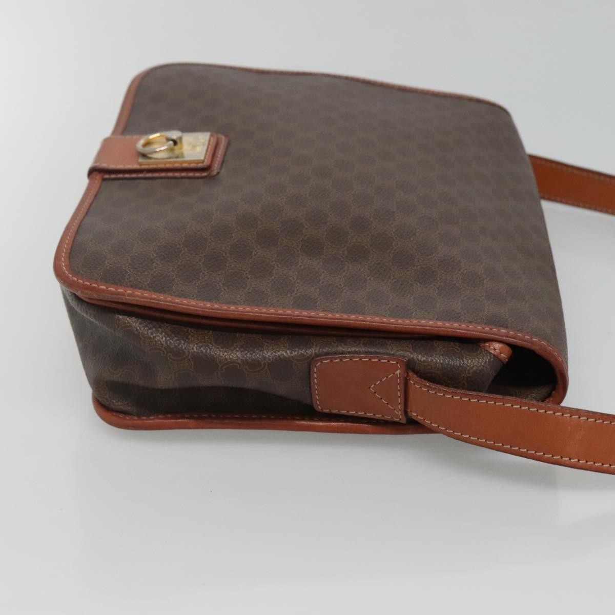 Celine Vintage Macadam Shoulder Bag Canvas, BROWN, PVC, Shoulder bag