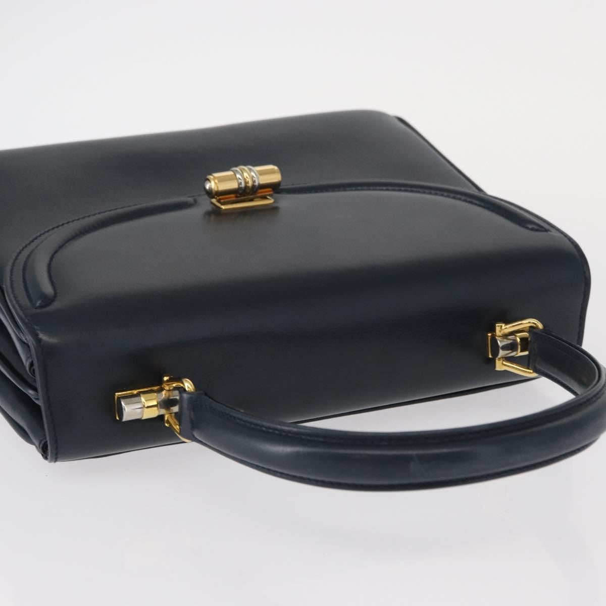 Gucci Vintage Handbag Leather, NAVY, LEATHER, Handbag