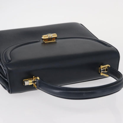 Gucci Vintage Handbag Leather, NAVY, LEATHER, Handbag