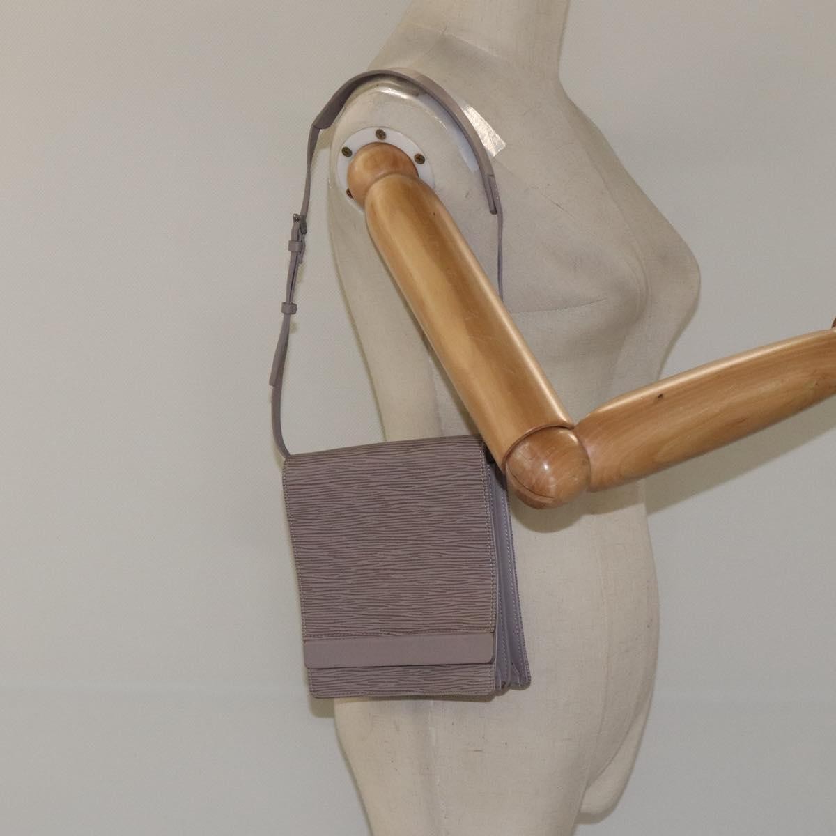 Louis Vuitton Biarritz Shoulder Bag Epi Leather, GRAY, LEATHER, Shoulder bag