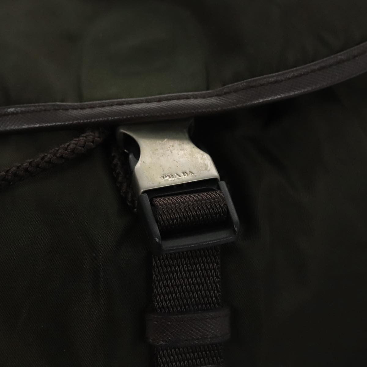 Prada Double Front Pocket Backpack Tessuto, Khaki, Nylon, Backpack