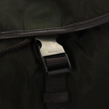 Prada Double Front Pocket Backpack Tessuto, Khaki, Nylon, Backpack