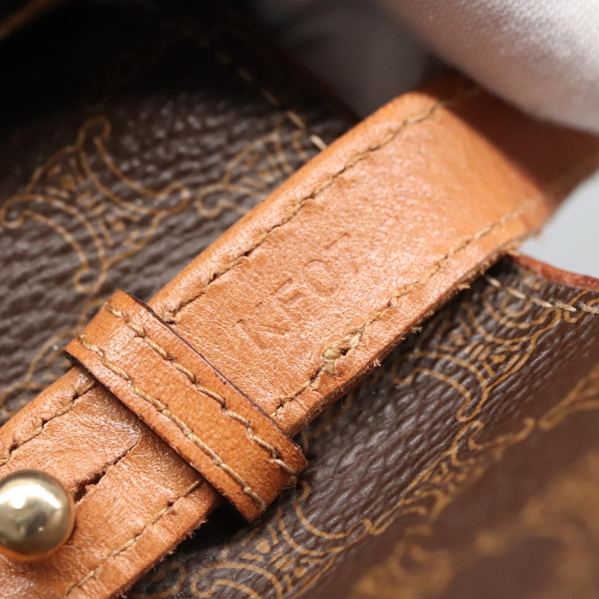 Celine Macadam Shoulder Bag PVC Leather, BROWN, CANVAS, Shoulder bag