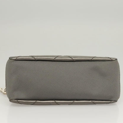 Chanel Biarritz Cosmetic Pouch Quilted Coated Canvas, GRAY, PVC, Clutche & pouche
