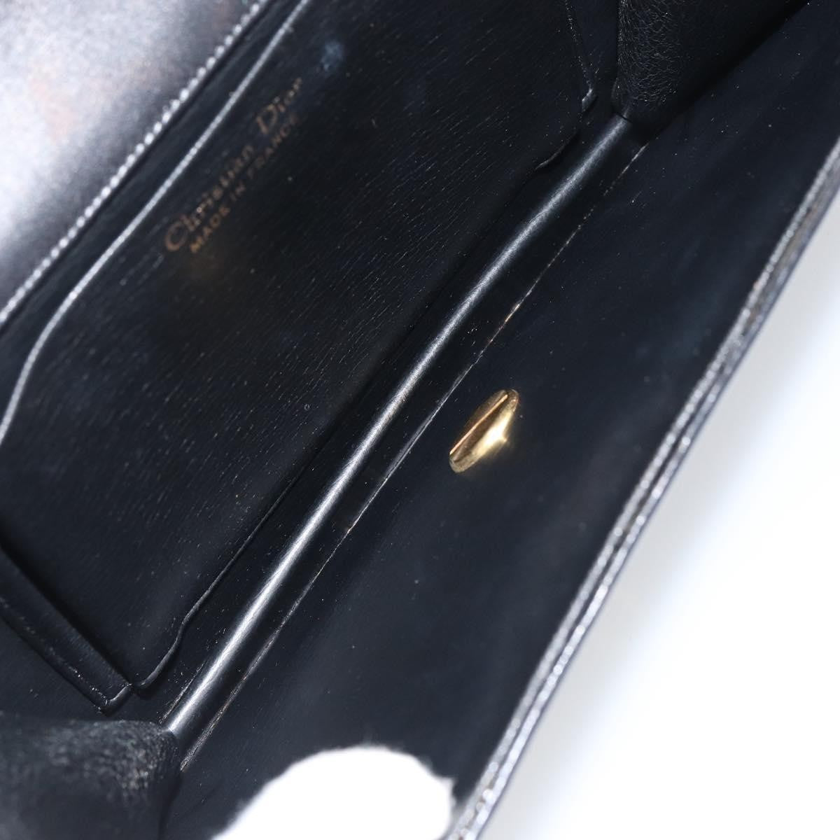 Christian Dior Vintage Chain Flap Shoulder Bag Leather, BLACK, LEATHER, Shoulder bag