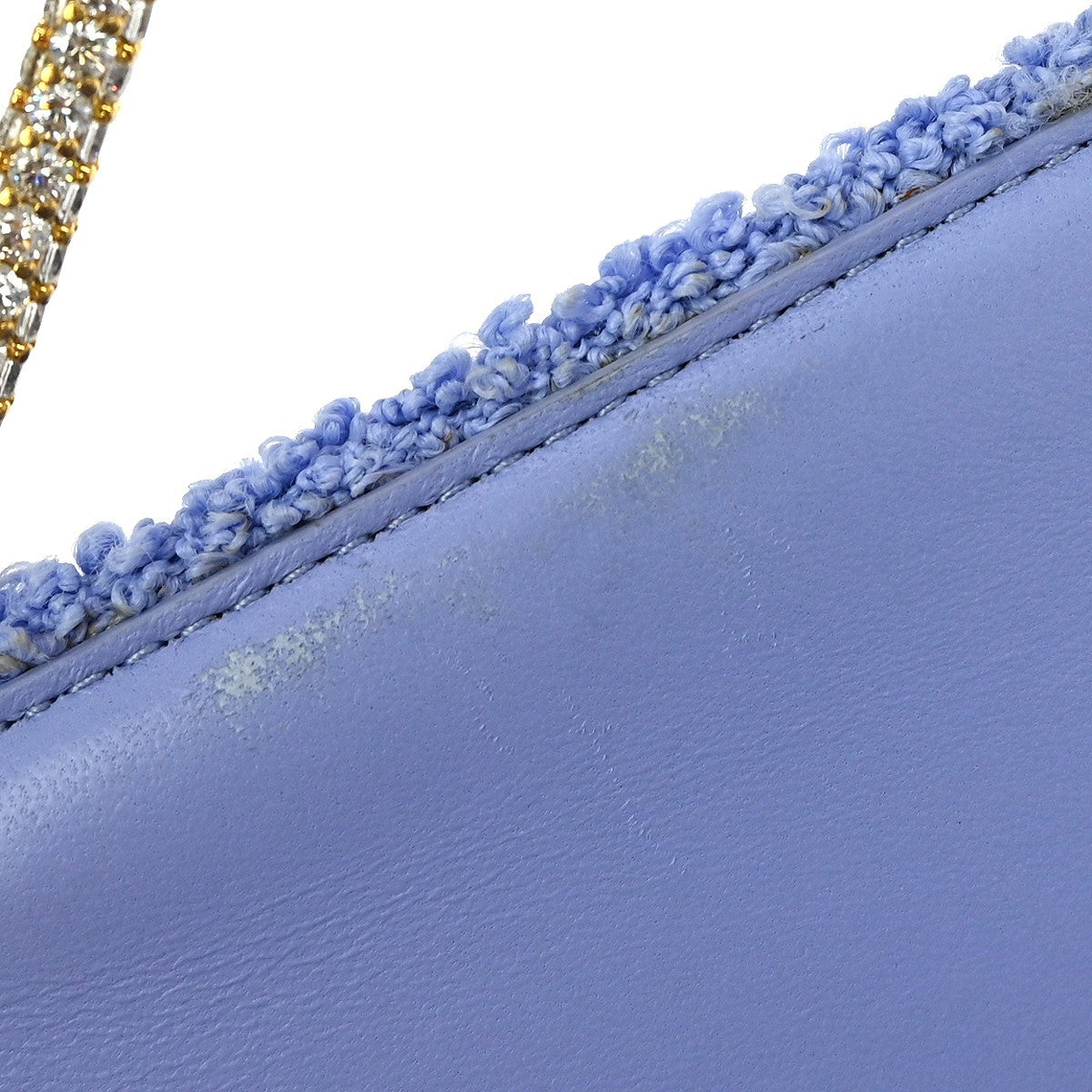 Bottega Veneta Clip Flap Bag Boucle with Crystals, BLUE, CANVAS, Shoulder bag