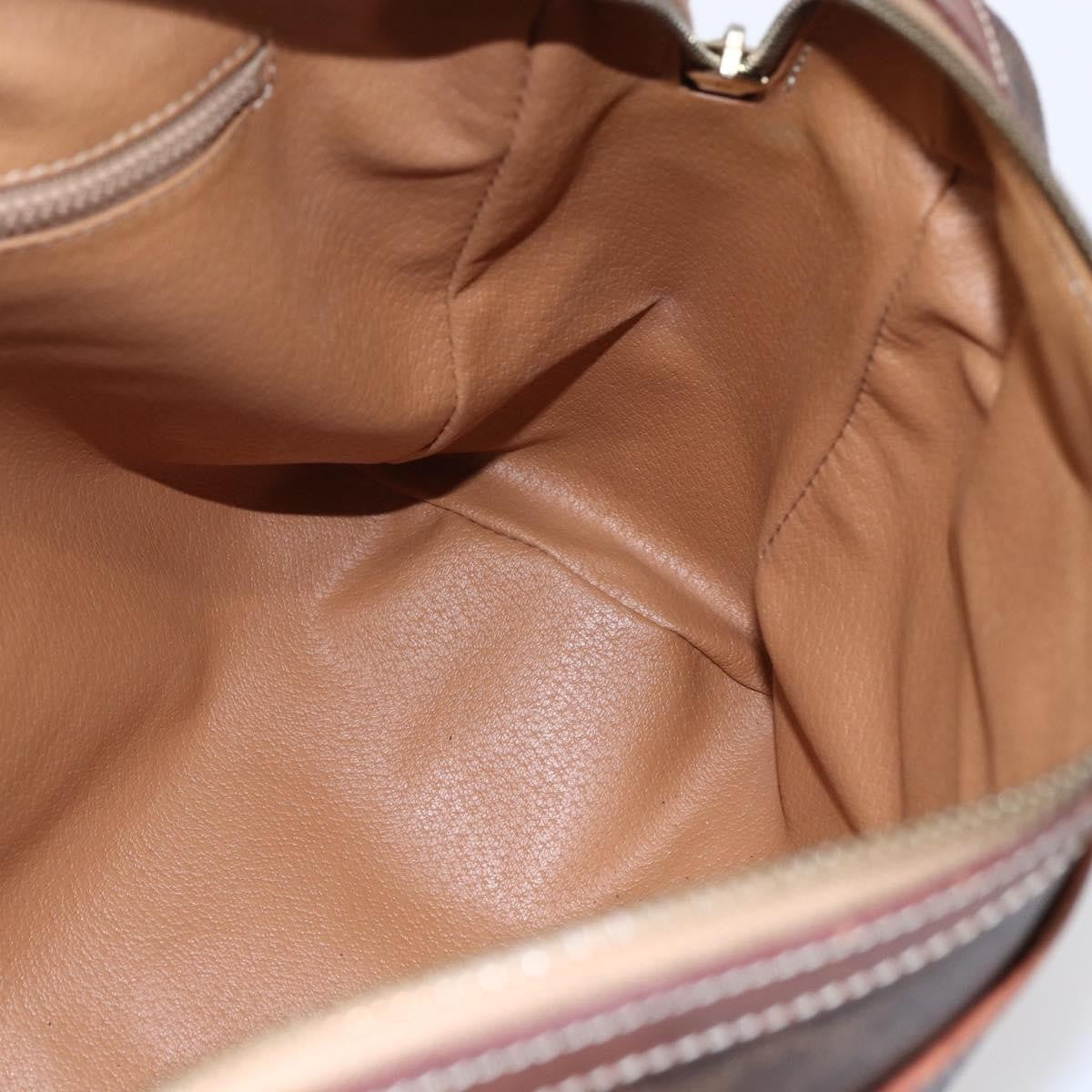 Celine Vintage Macadam Handbag Canvas and Leather, BROWN, CANVAS, Handbag