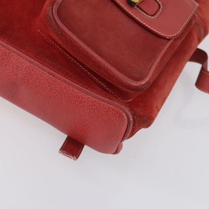 Gucci Vintage Bamboo Backpack Suede, RED, SUEDE, Backpack
