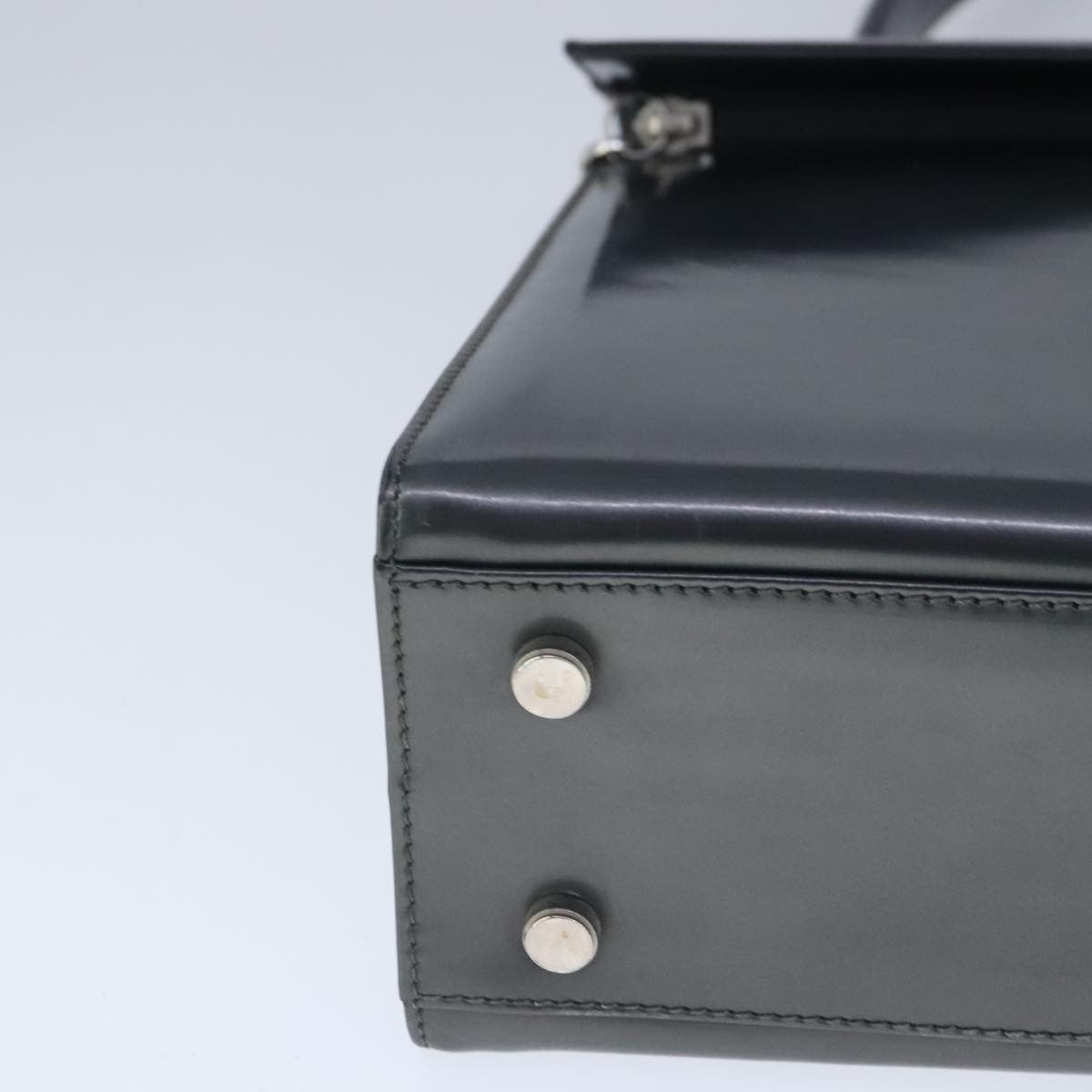 Salvatore Ferragamo Gancini handbag Leather, BLACK, LEATHER, Handbag