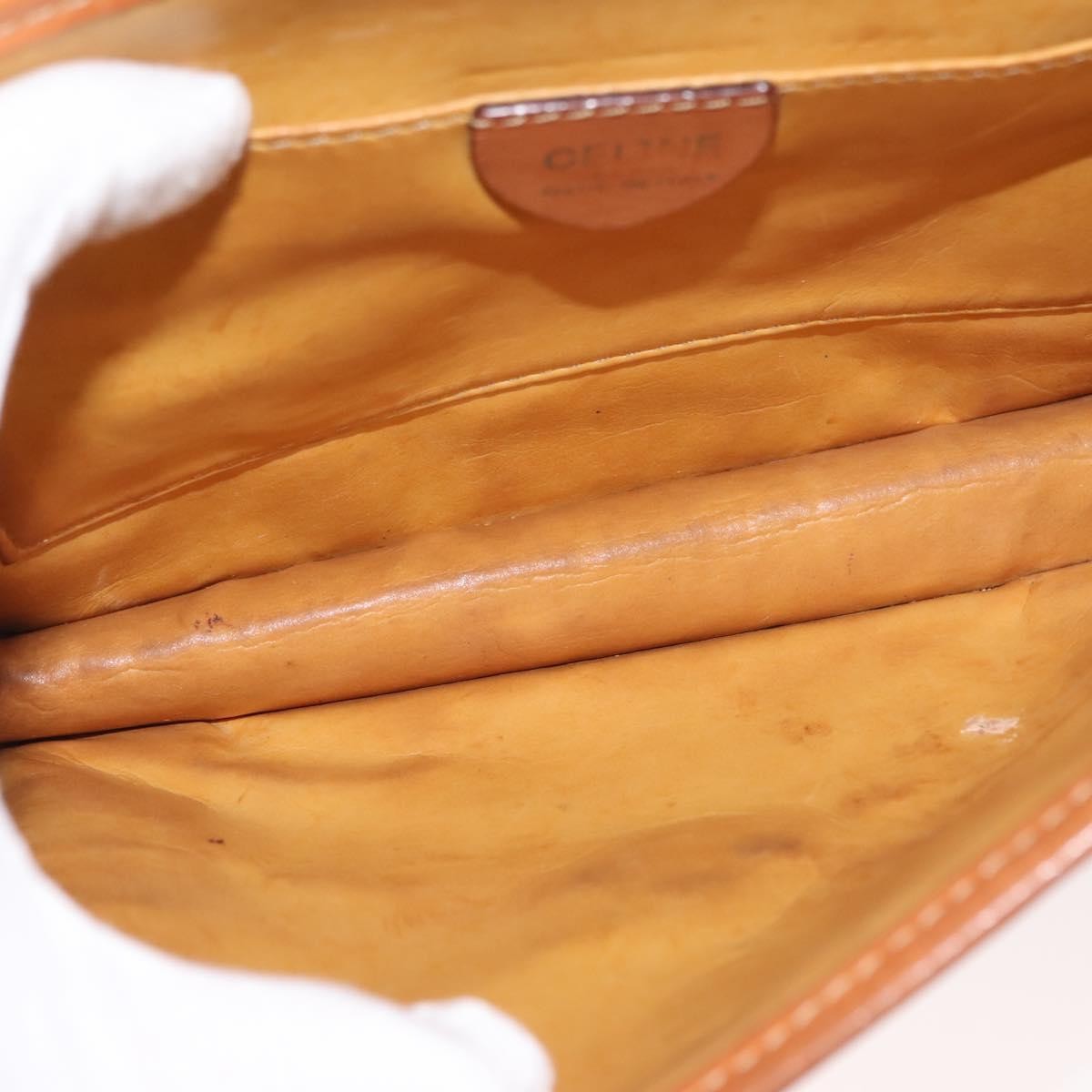 Celine Vintage Macadam Shoulder Bag Canvas and Leather, BROWN, CANVAS, Shoulder bag