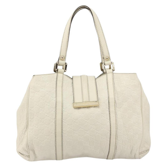 Gucci New Ladies Web Tote Guccissima Leather, WHITE, LEATHER, Tote bag