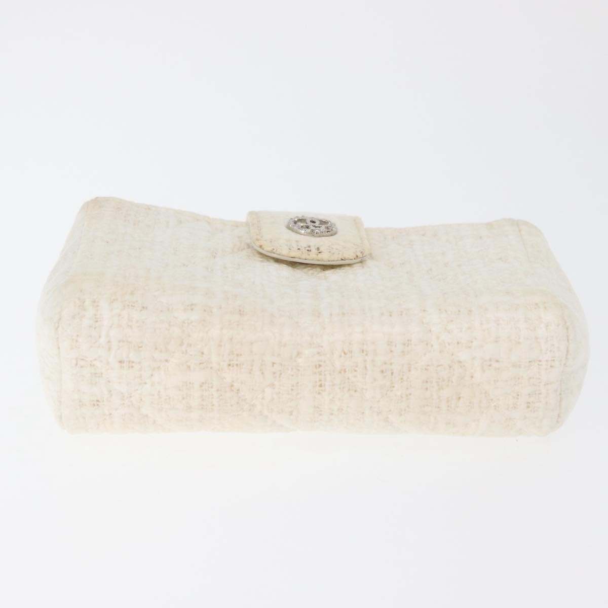 Chanel Vintage Clutch Tweed, White, Tweed, Clutch