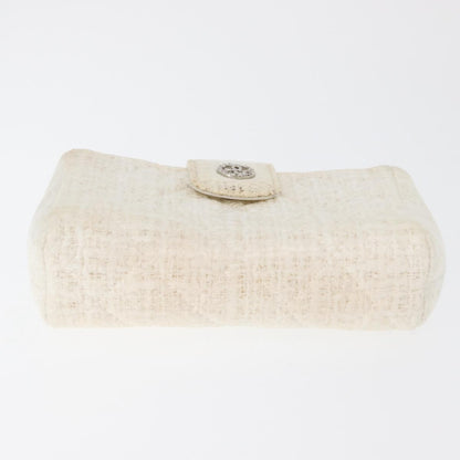 Chanel Vintage Clutch Tweed, White, Tweed, Clutch