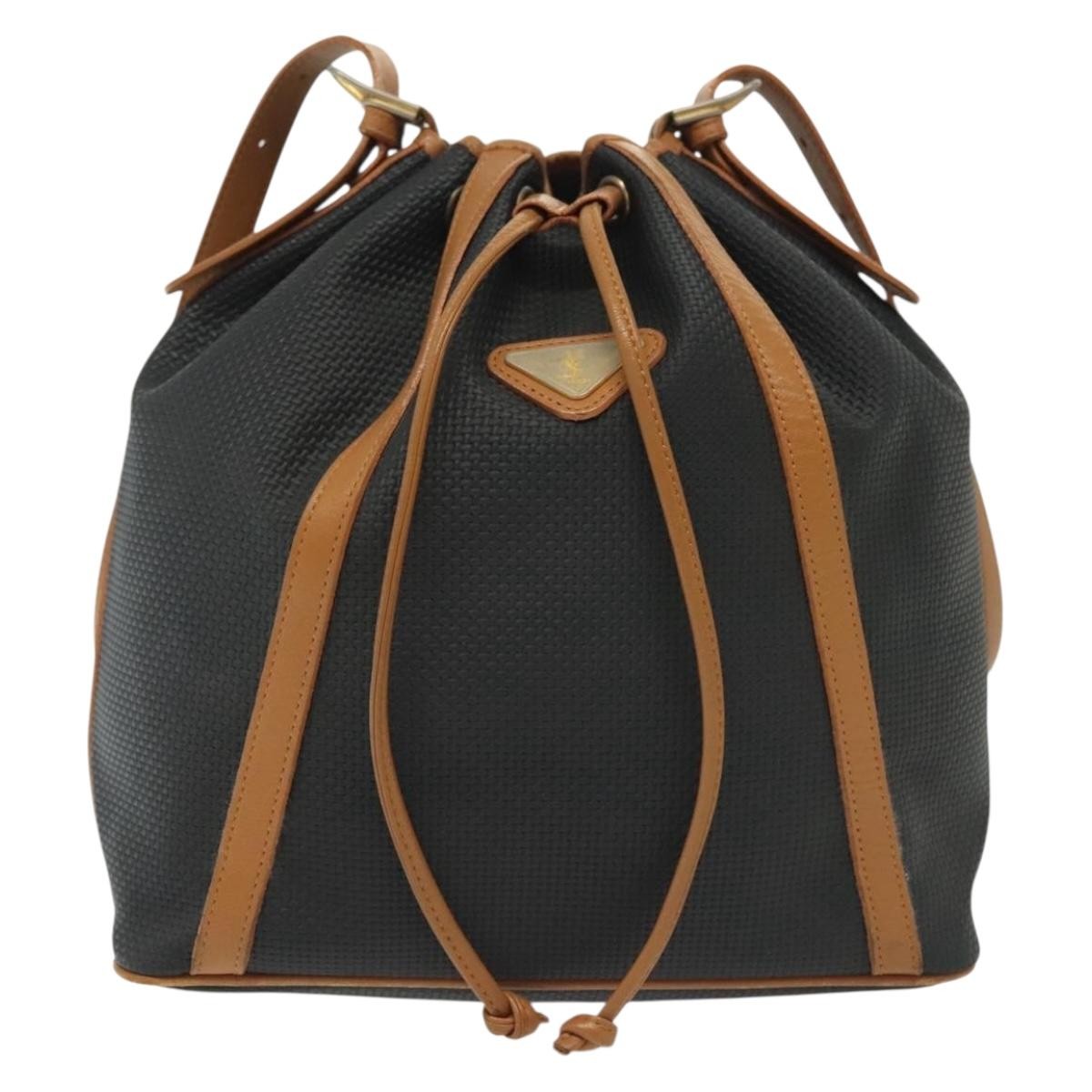 Saint Laurent Vintage Shoulder Bag PVC Leather, BLACK, PVC, Shoulder bag