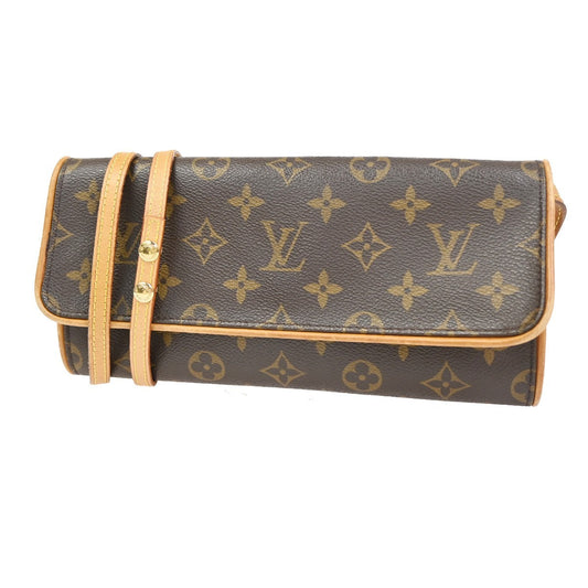 Louis Vuitton Twin Handbag Monogram Canvas, BROWN, CANVAS, Clutche & pouche