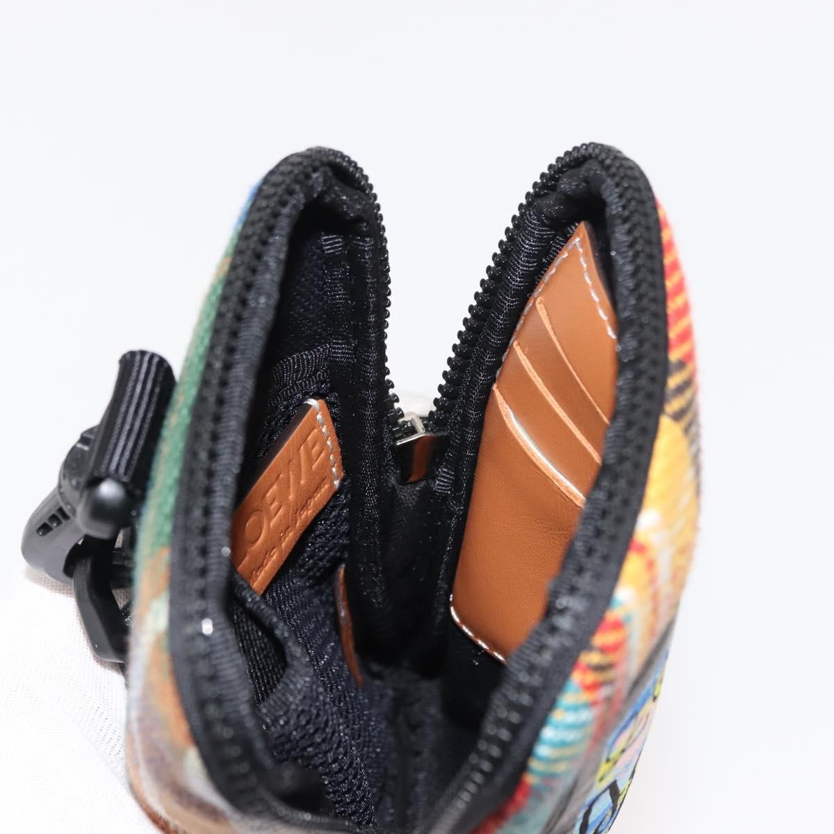 Loewe Eye/Loewe/Nature Zip Neck Pouch Canvas with Applique, MULTICOLOUR, CANVAS, Clutche & pouche