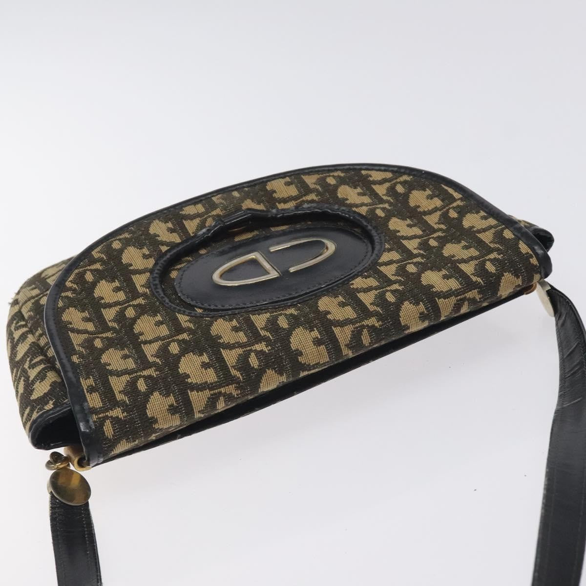 Christian Dior Vintage Flap Crossbody Bag Canvas, NAVY, CANVAS, Shoulder bag