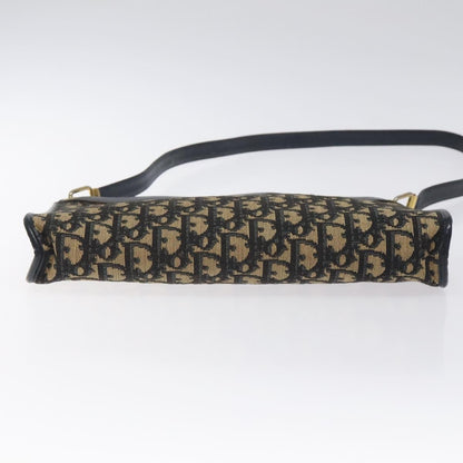 Christian Dior Vintage Trotter Shoulder Bag Canvas, NAVY, CANVAS, Shoulder bag