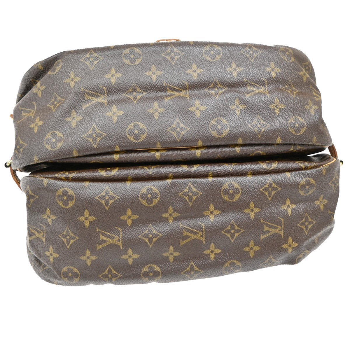 Louis Vuitton Saumur Handbag Monogram Canvas, BROWN, LEATHER, Shoulder bag