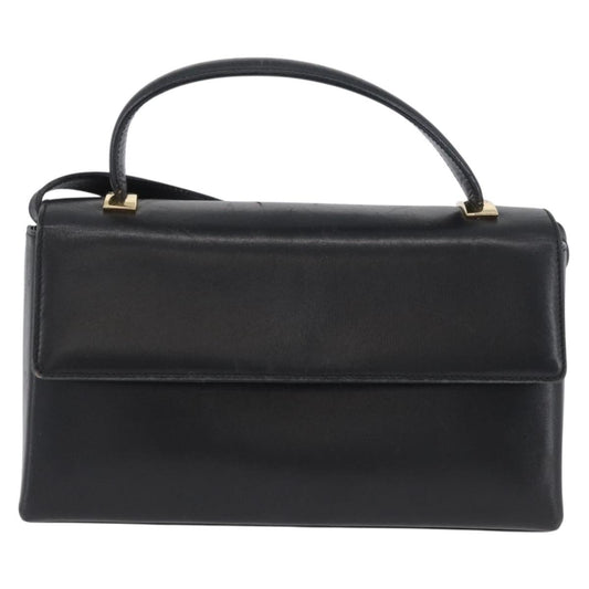 Salvatore Ferragamo Vintage Handbag Leather, BLACK, LEATHER, Handbag