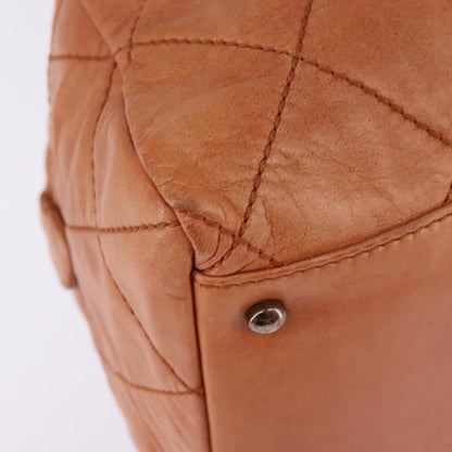 Chanel Cloudy Bundle Bowler Bag Quilted Lambskin, BROWN, LEATHER, Handbag